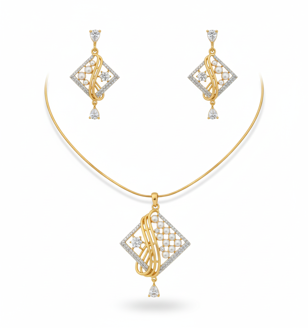 Pearl Veil Elegance Pendant Set