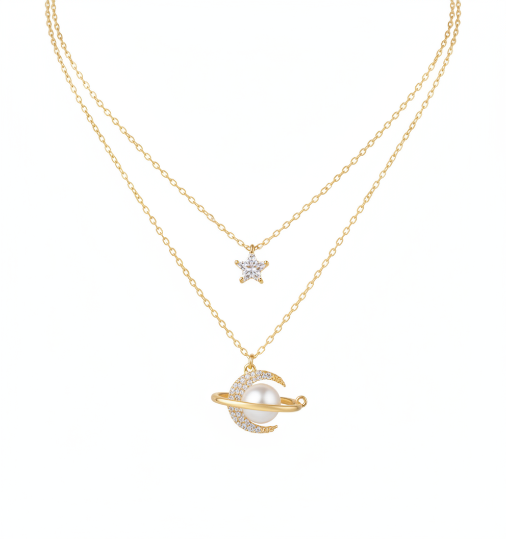 Celestial Moon & Star Pendant