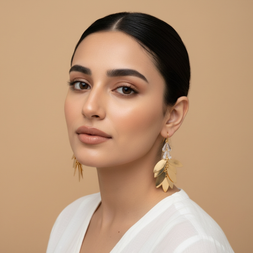 Golden Leaf Cascade Earrings